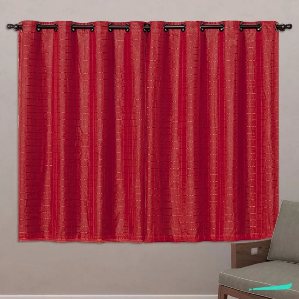 Veja detalhes lindos da Cortina Blackout Xadrez Charme Vermelho da Charme