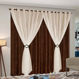 Cortina Celebre Luxo - Tabaco/Palha - 4,00X2,50m