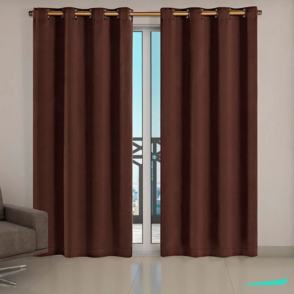 Veja detalhes lindos da Cortina Corta Luz Charme Tabaco da Charme