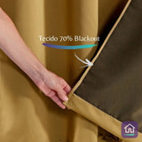 Clientes que usam Cortina Blackout Xadrez 2,80x2,30 Dourado e adoram