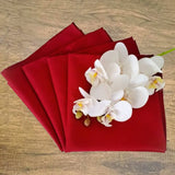 Detalhes do Guardanapo de Tecido Vermelho do Detalhe