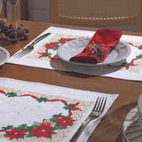 Detalhes do Jogo Americano Natal Branco do Detalhe