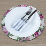 Detalhes do Jogo Americano Redondo 4 Peças Flor Marsala do Detalhe