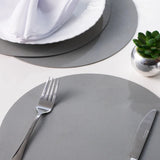 Foto do Jogo Americano Redondo Sousplat Corino Impermeável Cinza muito bonita