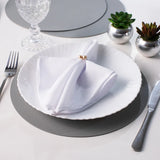 Conheça o  Jogo Americano Redondo Sousplat Corino Impermeável Cinza da Chame do Detalhe