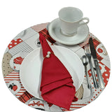 Foto do Jogo Americano Redondo Sousplat Cupcake Vermelho da Chame do Detalhe muito bonita