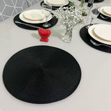 Detalhes do Jogo Americano Redondo Sousplat Impermeável Preto do Detalhe