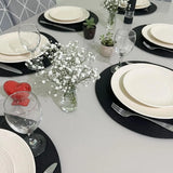 Conheça o Jogo Americano Redondo Sousplat Impermeável Preto da Chame do Detalhe