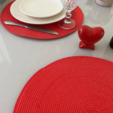 Conheça o Jogo Americano Redondo Sousplat Impermeável Vermelho da Chame do Detalhe