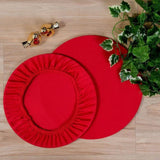 Detalhes do Jogo Americano Redondo Sousplat Vermelho do Detalhe