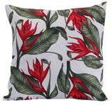 Detalhes do Kit 4 Capas de Almofadas Jacquard Premium Flamingo com Vermelho do Detalhe