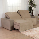 Veja os detalhes da Manta Protetora de Sofá Retrátil Anti Arranhão - Bege  da Charme