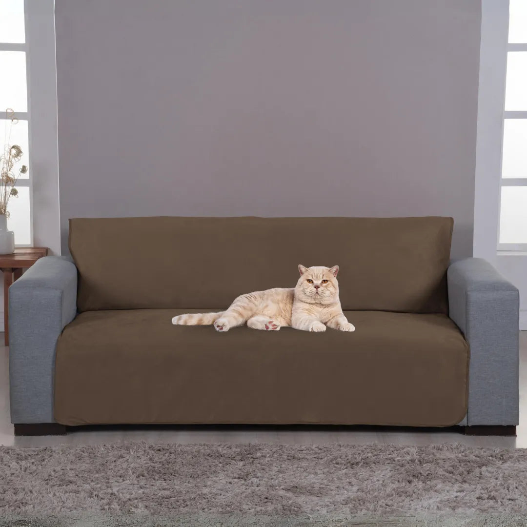 Fotos da Manta Protetora de Sofá Retrátil Anti Arranhão - Chocolate muito bonita