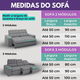 Protetor Sofá Retrátil Impermeável Dupla Face Caqui-Palha