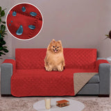 Foto de Capa Protetora para Sofá impermeável vermelha e caqui muito bonita