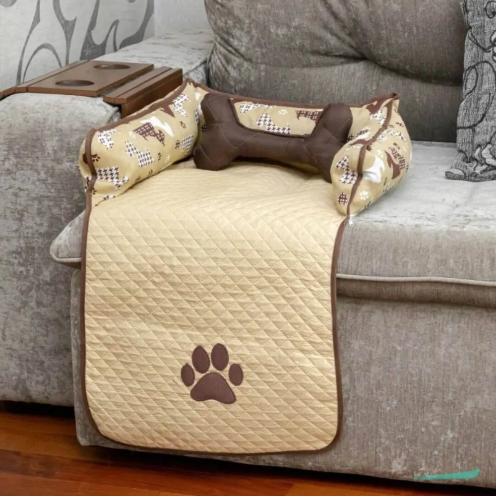 Veja Protetor de Sofá Pet Impermeável Pequeno – Creme que protege e decora o sofá