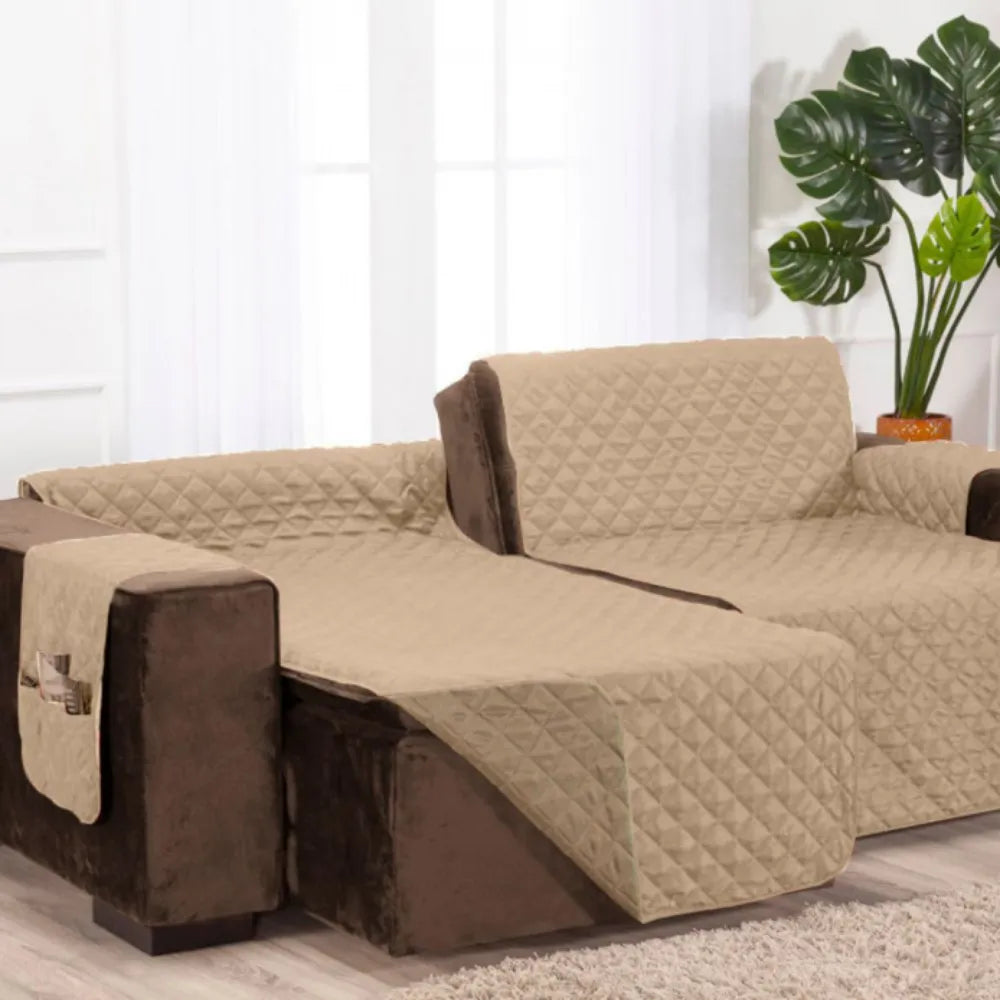 Confira as medidas da Protetor Sofá Retrátil Dupla Face Caqui-Palha antes de comprar