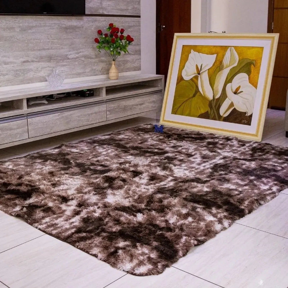 Detalhes do Tapete Felpudo Mescla Tabaco do Detalhe