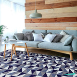 Foto de Tapete Jacquard Lozango Azul muito bonita