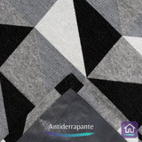 Detalhes do  Tapete Jacquard Lozango Preto da Charme do Detalhe