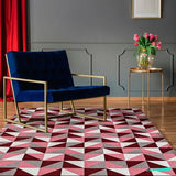 Foto de Tapete Jacquard Lozango Vermelho muito bonita