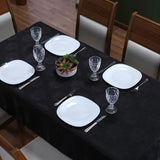 Foto de Detalhes da Toalha de Mesa Jacquard Preta da Charme do Detalhe muito bonita