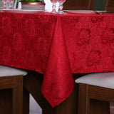 Detalhes da Toalha de Mesa Jacquard Vermelha do Detalhe