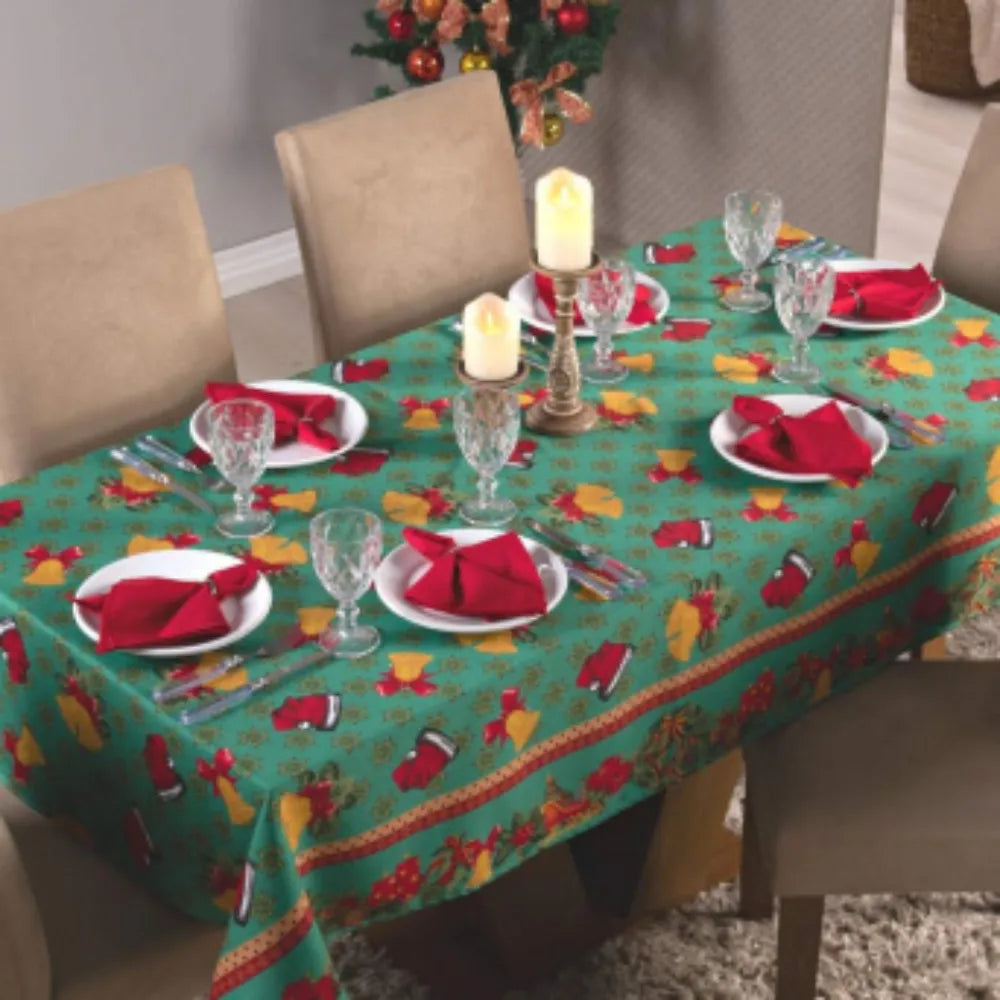 Fotos da Toalha de Mesa Natalina Verde Noel muito bonita