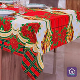 Fotos da Toalha de Mesa Natalina Vermelha com Sinos muito bonita