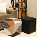 Kit 2 Capa para Puff Quadrado - Sueter e Preto