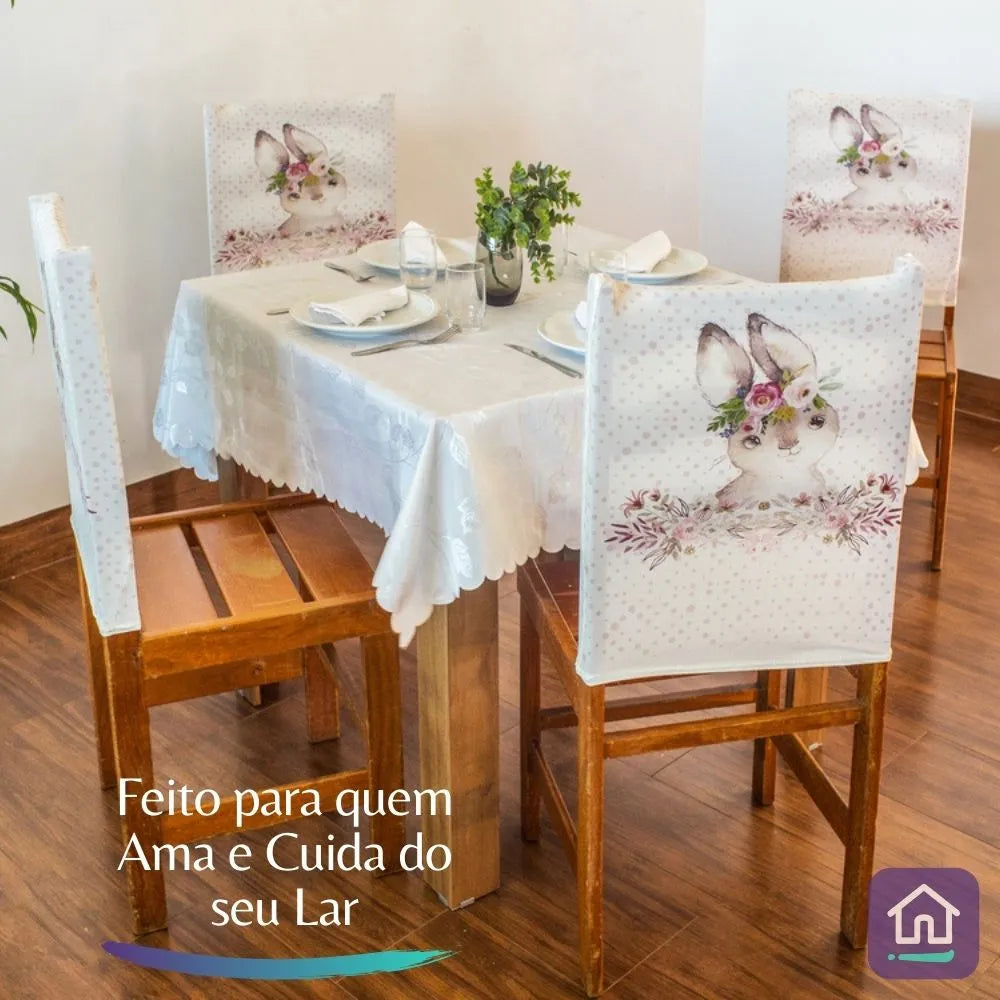 Veja os detalhes da Capa Encosto Cadeira Feliz Páscoa da Charme