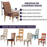 Confira as medidas da Capa Cadeira Confort Grid Chocolate antes de comprar