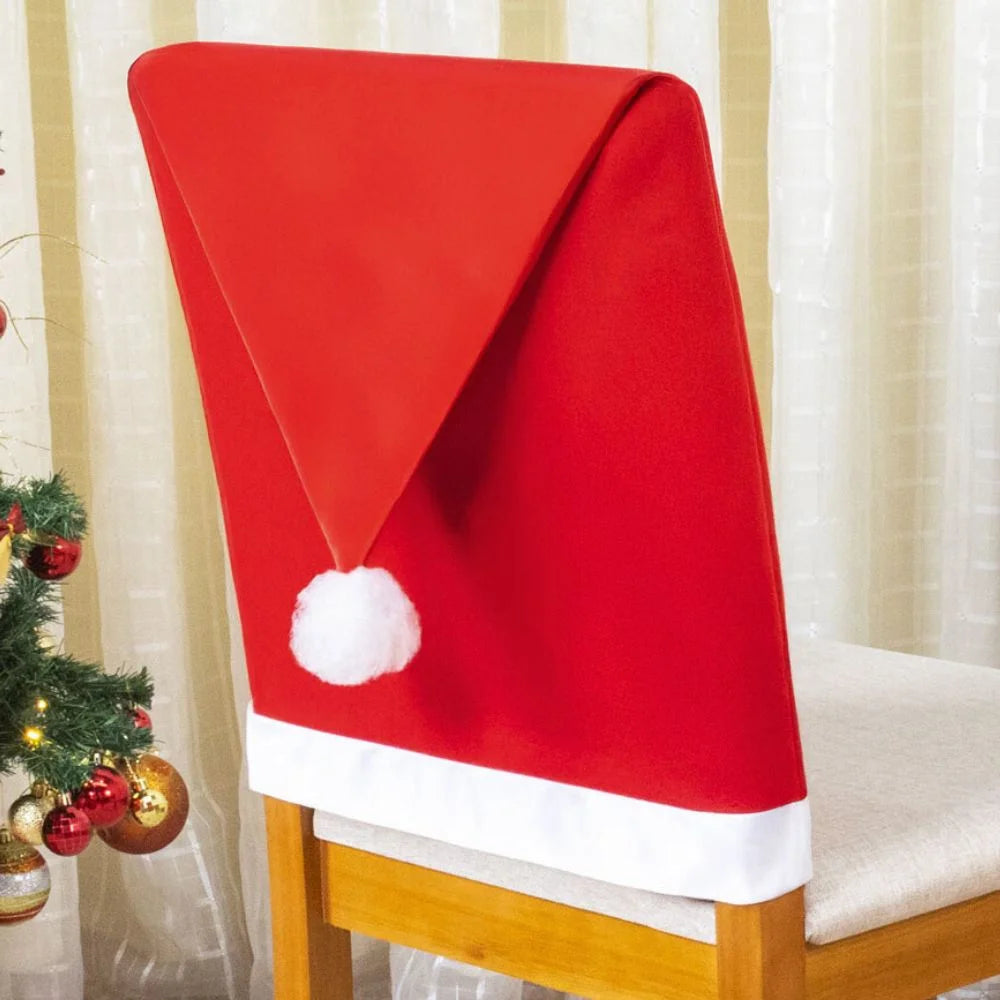 Detalhes da Capa Encosto Cadeira Natal Elastex Gorro Noel da Charme do Detalhe