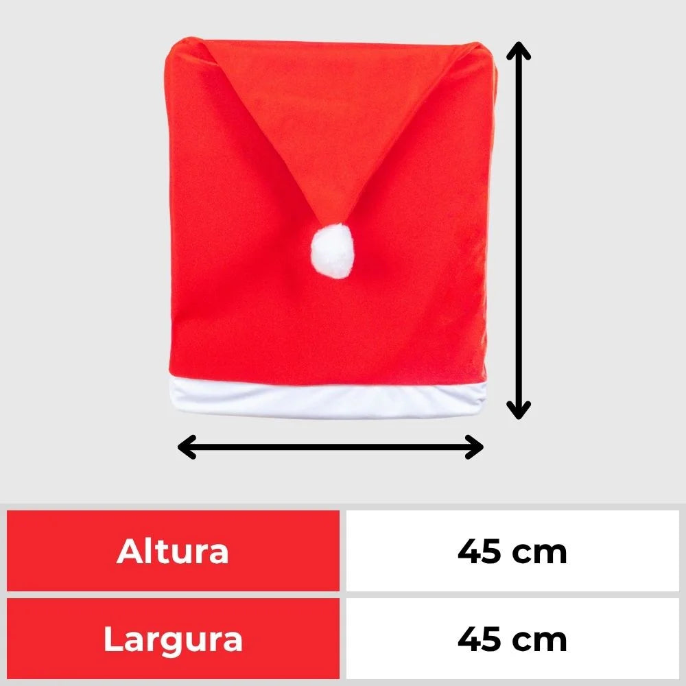 Capa Encosto Cadeira Natal Veludo - Gorro Noel