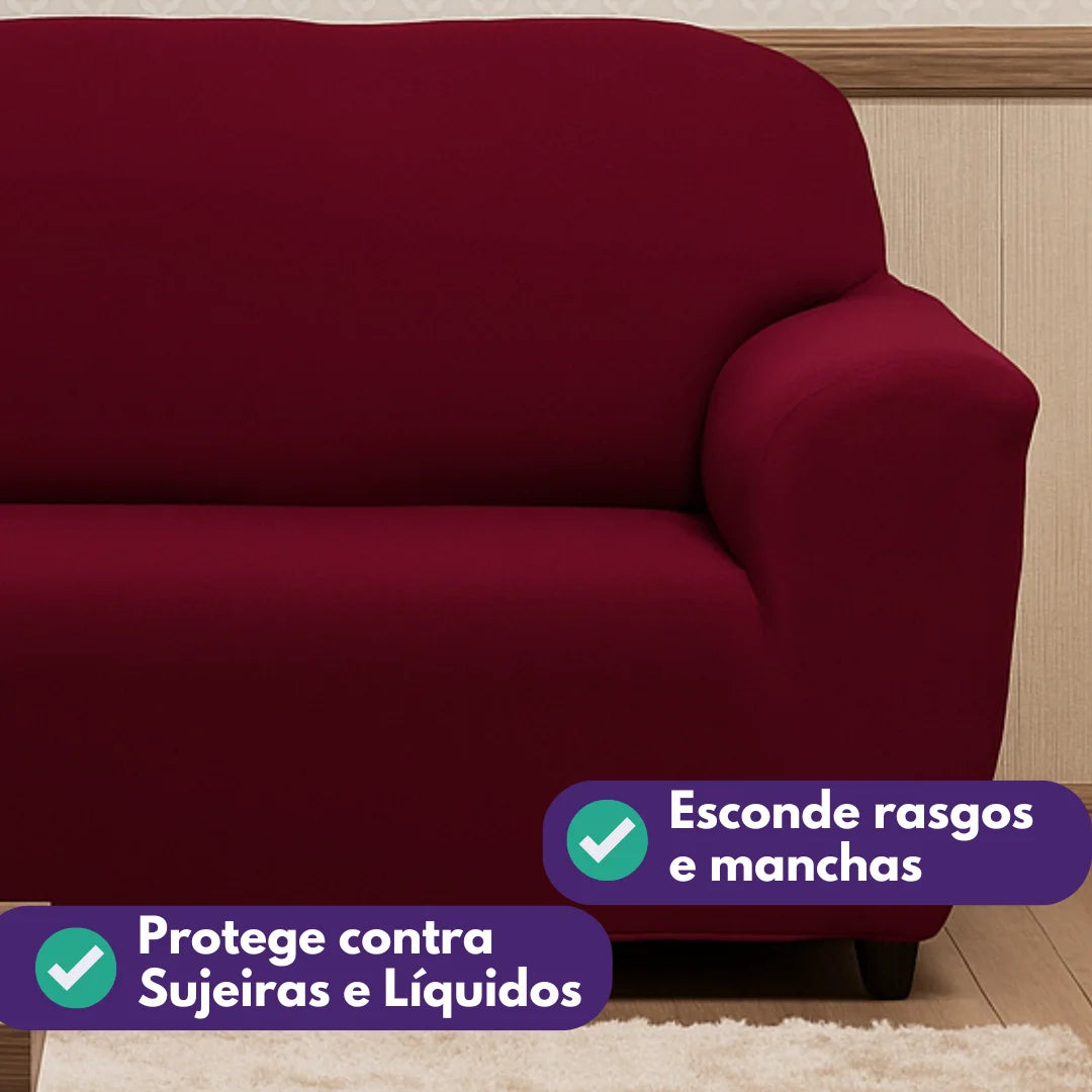 Detalhes de Capa de Sofá Elastex Marsala da Charme do Detalhe