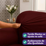 Veja detalhes lindos de Capa de Sofá Elastex Marsala da Charme