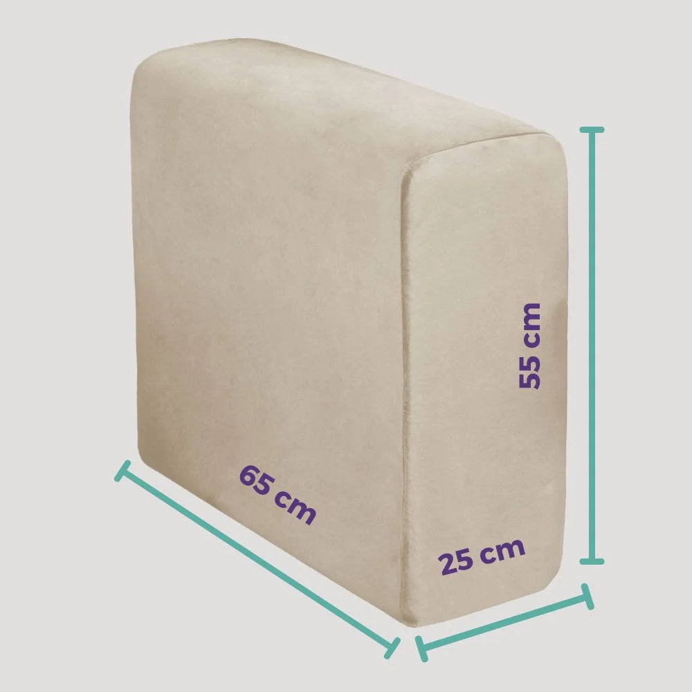 Confira as medidas da Capa para Braço de Sofá Suede Confort Creme antes de comprar