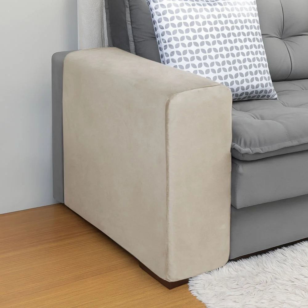 Foto Capa para Braço de Sofá Suede Confort  Creme muito bonita