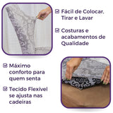 Veja detalhes lindos Capa para Cadeira  Boutique Veneza Cinza da Charme