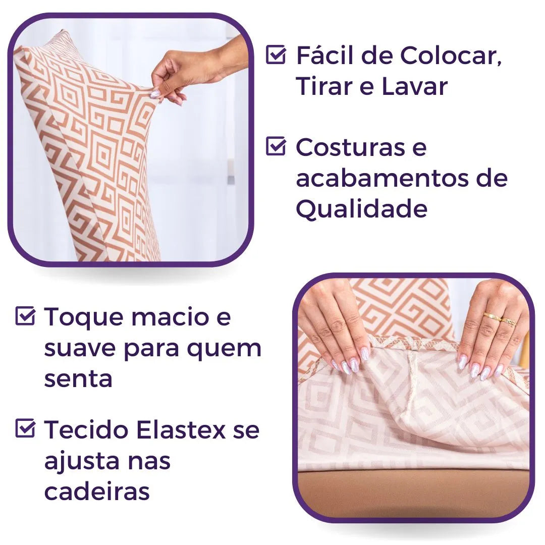 Detalhes da Capa Para Cadeira de Jantar Egito da Charme do Detalhe