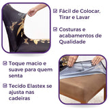 Conheça a Capa Para Cadeira de Jantar Flores Douradas com entrega mais rápida do Brasil