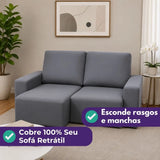 Capa de Sofá Retrátil Elastex - Cinza