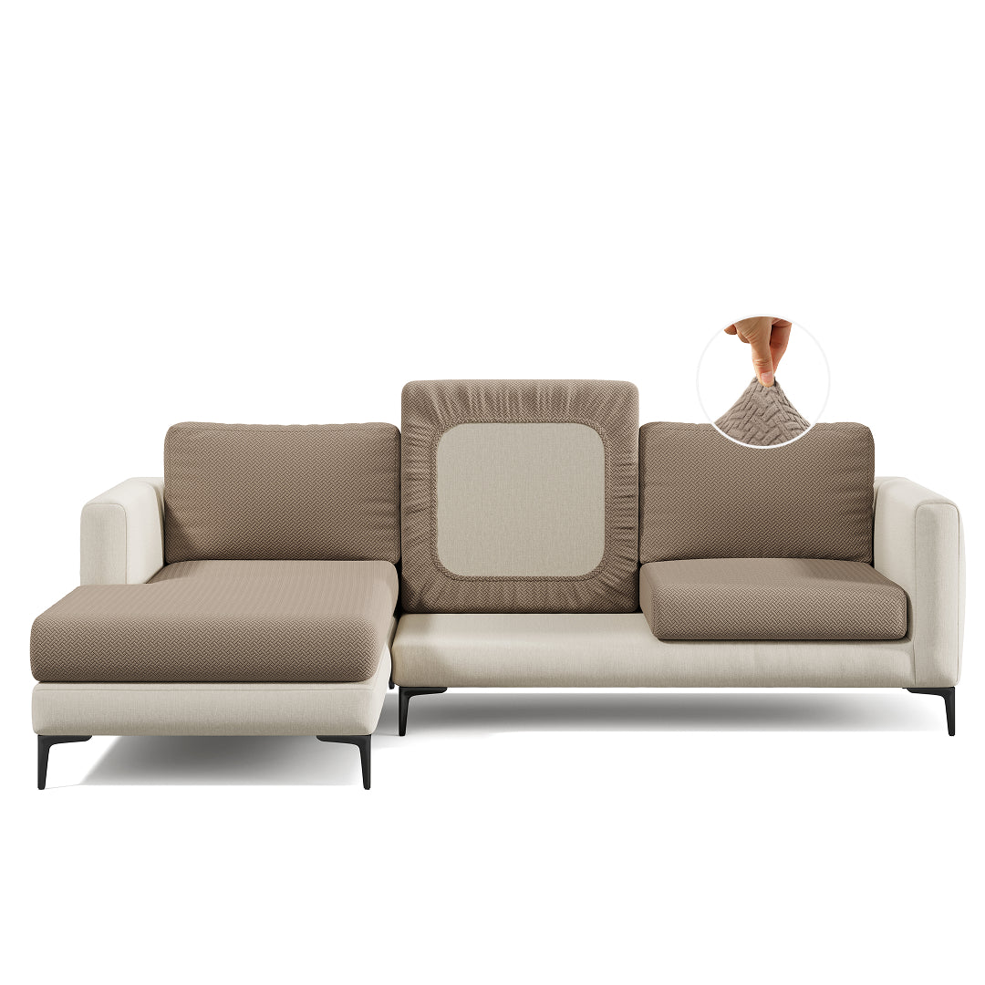 Capa de Sofá de Canto Classic Jacquard - Cappuccino