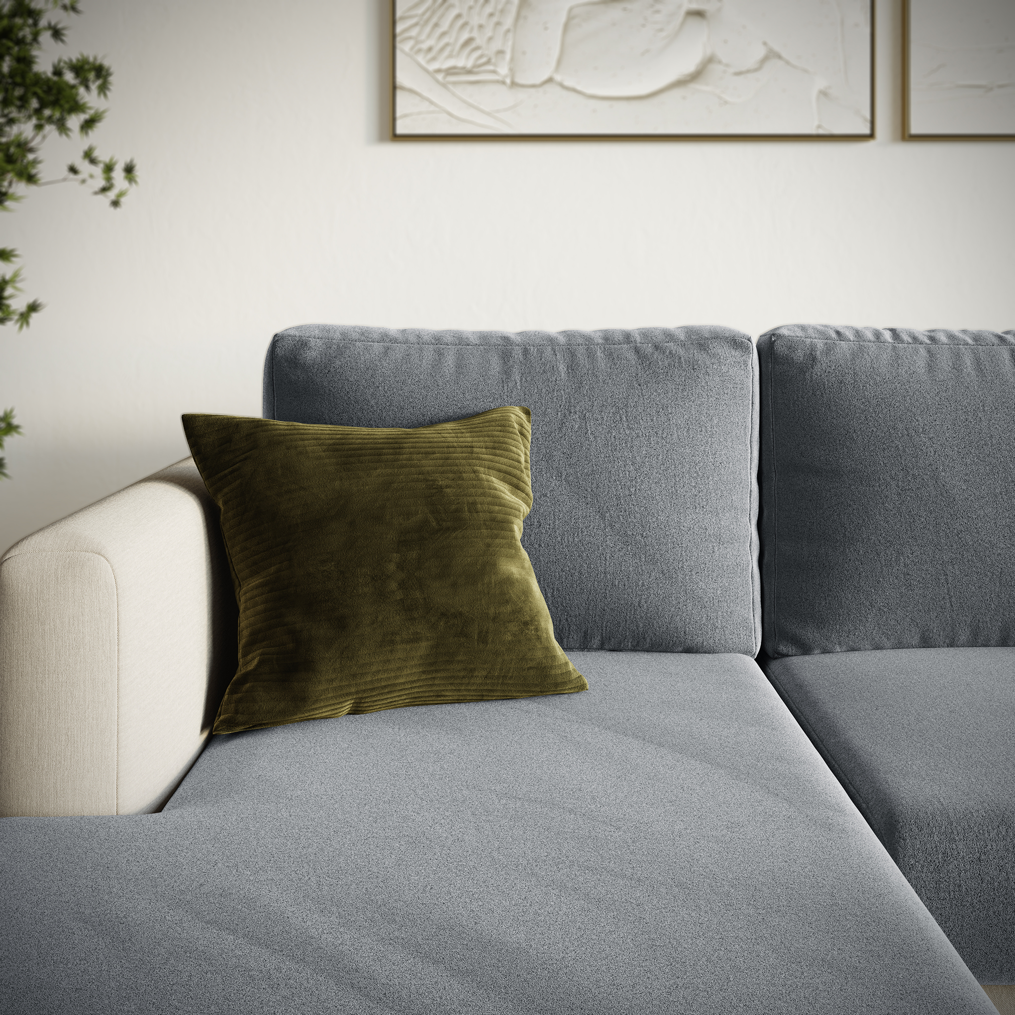 Capa de Sofá de Canto Modern Suede - Cinza