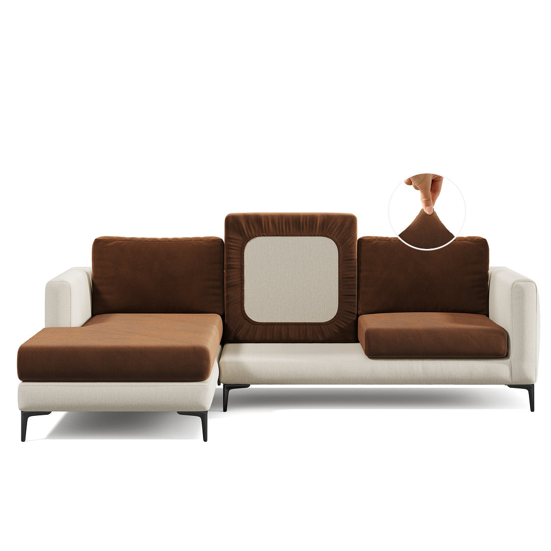 Capa de Sofá de Canto Modern Suede - Marrom
