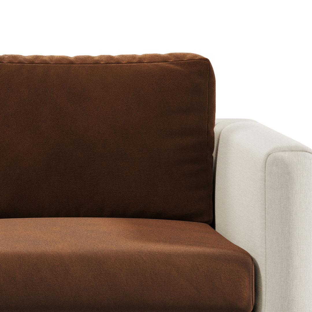 Capa de Sofá de Canto Modern Suede - Marrom