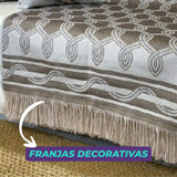 Manta para Sofá Aramado com Almofadas - Chocolate