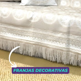 Manta para Sofá Mandala com Almofadas - Bege