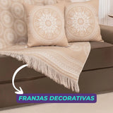 Manta para Sofá Mandala com Almofadas - Bege