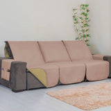 Foto Protetor Sofá Retrátil 3 Módulos Impermeável Dupla Face Caqui-Palha muito bonita